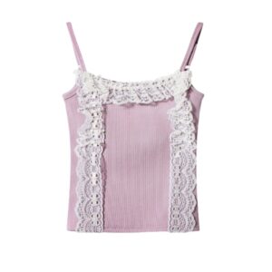 Pink Lace Suspender Tank